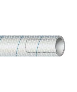 Sierra 16-164-0126 Clear White Reinforced PVC Tubing Polyester Blue Tracer 1/2in X 50ft